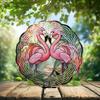 10-Inch Metal Wind Spinner Two Flamingos Touching Beaks 3D Wind Spinner, Unique Metal Hanging Kinetic Wind Sculpture Ornament Yard Art Garden Patio Lawn Indoor Outdoor Decor view 2
