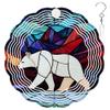 10-Inch Metal Wind Spinner Polar Bear Walking in Moonlit 3D Animal Wind Spinner, Unique Metal Hanging Kinetic Wind Sculpture Ornament Gifts for Women Yard Art Garden Patio Lawn Indoor Outdoor Decor view 1