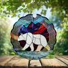 10-Inch Metal Wind Spinner Polar Bear Walking in Moonlit 3D Animal Wind Spinner, Unique Metal Hanging Kinetic Wind Sculpture Ornament Gifts for Women Yard Art Garden Patio Lawn Indoor Outdoor Decor view 2