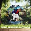 10-Inch Metal Wind Spinner Polar Bear Walking in Moonlit 3D Animal Wind Spinner, Unique Metal Hanging Kinetic Wind Sculpture Ornament Gifts for Women Yard Art Garden Patio Lawn Indoor Outdoor Decor view 4