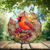 10-Inch Metal Wind Spinner Red Cardinal on Berry-Laden Branch 3D Bird Wind Spinner, Unique Metal Hanging Kinetic Wind Sculpture Ornament Yard Art Garden Patio Lawn Indoor Outdoor Decor (1) view 2