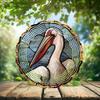 10-Inch Metal Wind Spinner White Pelican 3D Bird Wind Spinner, Unique Metal Hanging Kinetic Wind Sculpture Ornament Gifts for Women Yard Art Garden Patio Lawn Indoor Outdoor Decor (1) view 2