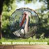 10-Inch Metal Wind Spinner White Pelican 3D Bird Wind Spinner, Unique Metal Hanging Kinetic Wind Sculpture Ornament Gifts for Women Yard Art Garden Patio Lawn Indoor Outdoor Decor (1) view 4