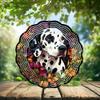 10-Inch Metal Wind Spinner Dalmatian Surrounded by Flowers 3D Dog Wind Spinner, Unique Metal Hanging Kinetic Wind Sculpture Ornament Yard Art Garden Patio Lawn Indoor Outdoor Decor (1) view 2