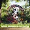 10-Inch Metal Wind Spinner Dalmatian Surrounded by Flowers 3D Dog Wind Spinner, Unique Metal Hanging Kinetic Wind Sculpture Ornament Yard Art Garden Patio Lawn Indoor Outdoor Decor (1) view 4