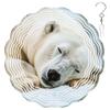 10-Inch Metal Wind Spinner Polar Bear Resting on Snow 3D Animal Wind Spinner, Unique Metal Hanging Kinetic Wind Sculpture Ornament Gifts for Women Yard Art Garden Patio Lawn Indoor Outdoor Decor view 1