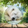 10-Inch Metal Wind Spinner Polar Bear Resting on Snow 3D Animal Wind Spinner, Unique Metal Hanging Kinetic Wind Sculpture Ornament Gifts for Women Yard Art Garden Patio Lawn Indoor Outdoor Decor view 2