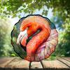 10-Inch Metal Wind Spinner Close-up Flamingo Touching Beaks 3D Wind Spinner, Unique Metal Hanging Kinetic Wind Sculpture Ornament Yard Art Garden Patio Lawn Indoor Outdoor Decor view 2