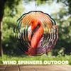 10-Inch Metal Wind Spinner Close-up Flamingo Touching Beaks 3D Wind Spinner, Unique Metal Hanging Kinetic Wind Sculpture Ornament Yard Art Garden Patio Lawn Indoor Outdoor Decor view 4