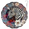 10Inch Metal Wind Spinner Zebra Surrounded by Flowers 3D Wildlife Wind Spinner, Unique Metal Hanging Kinetic Wind Sculpture Ornament Gifts for Women Yard Art Garden Patio Lawn Indoor Outdoor Decor (1) view 1