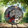10Inch Metal Wind Spinner Zebra Surrounded by Flowers 3D Wildlife Wind Spinner, Unique Metal Hanging Kinetic Wind Sculpture Ornament Gifts for Women Yard Art Garden Patio Lawn Indoor Outdoor Decor (1) view 2