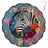 10Inch Metal Wind Spinner Zebra Surrounded by Flowers 3D Wildlife Wind Spinner, Unique Metal Hanging Kinetic Wind Sculpture Ornament Gifts for Women Yard Art Garden Patio Lawn Indoor Outdoor Decor (2) view 1