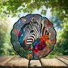 10Inch Metal Wind Spinner Zebra Surrounded by Flowers 3D Wildlife Wind Spinner, Unique Metal Hanging Kinetic Wind Sculpture Ornament Gifts for Women Yard Art Garden Patio Lawn Indoor Outdoor Decor (2) view 2