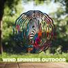 10Inch Metal Wind Spinner Zebra Surrounded by Flowers 3D Wildlife Wind Spinner, Unique Metal Hanging Kinetic Wind Sculpture Ornament Gifts for Women Yard Art Garden Patio Lawn Indoor Outdoor Decor (2) view 4