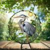 10-Inch Metal Wind Spinner Grey Heron by Lotus Sond 3D Bird Wind Spinner, Unique Metal Hanging Kinetic Wind Sculpture Ornament Gifts for Women Yard Art Garden Patio Lawn Indoor Outdoor Decor view 2