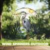10-Inch Metal Wind Spinner Grey Heron by Lotus Sond 3D Bird Wind Spinner, Unique Metal Hanging Kinetic Wind Sculpture Ornament Gifts for Women Yard Art Garden Patio Lawn Indoor Outdoor Decor view 4