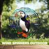 10-Inch Metal Wind Spinner Puffin on Grass 3D Bird Wind Spinner, Unique Metal Hanging Kinetic Wind Sculpture Ornament Gifts for Women Yard Art Garden Patio Lawn Indoor Outdoor Decor view 4
