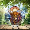 10-Inch Metal Wind Spinner Highland Cow in Snowy Mountain3D Animal Wind Spinner, Unique Metal Hanging Kinetic Wind Sculpture Ornament Gifts for Women Yard Art Garden Patio Lawn Indoor Outdoor Decor view 2