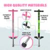 New Bounce Pogo Stick for Kids  Sport Pogo Sticks with Foam Grips  Beginner & Intermediate Riders  Durable Outdoor Active Toy for Boys & Girls  Green & Pink Set view 3