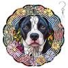 10-Inch Metal Wind Spinner Pit Bull Surrounded by Flowers 3D Dog Wind Spinner, Unique Metal Hanging Kinetic Wind Sculpture Ornament Gifts for Women Yard Art Garden Patio Lawn Indoor Outdoor Decor view 1