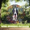 10-Inch Metal Wind Spinner Pit Bull Surrounded by Flowers 3D Dog Wind Spinner, Unique Metal Hanging Kinetic Wind Sculpture Ornament Gifts for Women Yard Art Garden Patio Lawn Indoor Outdoor Decor view 4
