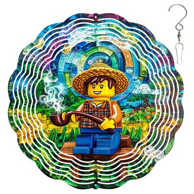 10-Inch Metal Wind Spinner Flowery Countryside 3D Landscape Wind Spinner, Unique Metal Hanging Kinetic Wind Sculpture Ornament Gifts for Women Yard Art Garden Patio Lawn Indoor Outdoor Decor (2)