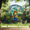 10-Inch Metal Wind Spinner Flowery Countryside 3D Landscape Wind Spinner, Unique Metal Hanging Kinetic Wind Sculpture Ornament Gifts for Women Yard Art Garden Patio Lawn Indoor Outdoor Decor (2) view 4