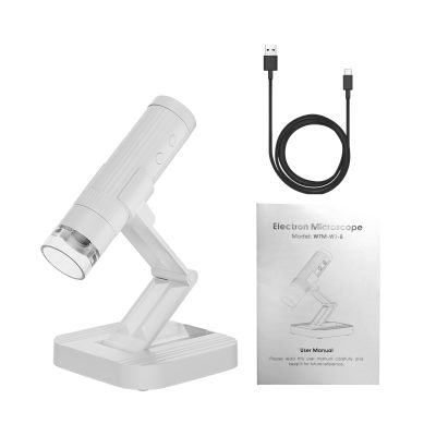 Acouto 50X-1000X Magnification Digital Microscope with 8 LED Lights, 1080P USB Microscope for Adults Kids, Ideal for PC Laptop Phone (White)