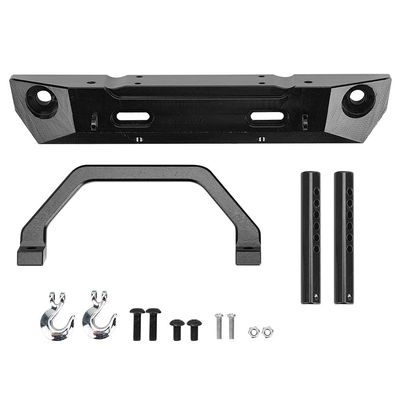 Aluminium Alloy RC Front Bumper Guard for RGT 136100, 1/10 RC Crawler Accessory, Heavy Duty Upgrade Parts with Tow Hooks and Support Bar, Durable Lightweight Design for Off - Road (Black 680024BL)