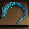 Articulated Rainbow Dragon, 3D Printed Flexible Dragon Toy, Silk PLA Material, Fantasy Desk Toy, 16 Inch view 4