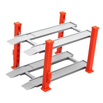 1/64 Scale Parking Lot Scene Display Case, Diecast Car Garage Layout Organizer, Resin Alloy Model Toy Display Stand Desktop Decor- Red