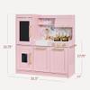 Best Choice Products Pretend Play Kitchen for Kids, Interactive Wooden Toddler Playset, Framed Chalkboard, Toy Storage, 11 Accessories  Pink view 2