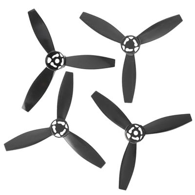 4Pcs RC Airplane Propeller Replacement for Bebop 2 Drone, RC Propeller Accessory, Lightweight Aerodynamic Design with Triangular Blades, Durable Plastic Material for Enhanced Perfo (Black)