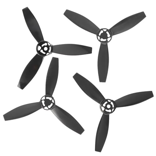 4Pcs RC Airplane Propeller Replacement for Bebop 2 Drone, RC Propeller Accessory, Lightweight Aerodynamic Design with Triangular Blades, Durable Plastic Material for Enhanced Perfo (Black)