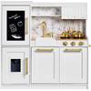 Best Choice Products Pretend Play Kitchen for Kids, Interactive Wooden Toddler Playset, Framed Chalkboard, Toy Storage, 11 Accessories  White view 1