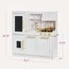 Best Choice Products Pretend Play Kitchen for Kids, Interactive Wooden Toddler Playset, Framed Chalkboard, Toy Storage, 11 Accessories  White view 2