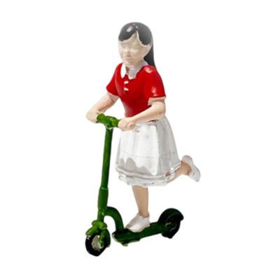 Colaxi 1/64 Small People Figure Mini Architectural Figurine Collectible Resin Street People Figure for Miniature Projects Sand Table, White Skirt Girl