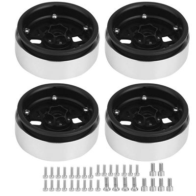 4Pcs RC Car 2.2" Universal Metal Beadlock Wheel Rim Hubs, 1/10 Scale RC Crawler Wheels, High - Grade Durable Alloy Rims with Anti - Abrasion Design for Off - Road Remote Control Ve