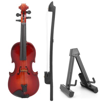1/6 Violin Model Miniature Doll House Accessory Decoration Ornament Instrument Toy Handmade Wooden Craft for 1/6 Scale Dollhouse Display