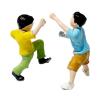 Colaxi 1/64 Small People Figure Mini Architectural Figurine Collectible Resin Street People Figure for Miniature Projects Sand Table, Playful Boys view 1