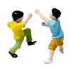 Colaxi 1/64 Small People Figure Mini Architectural Figurine Collectible Resin Street People Figure for Miniature Projects Sand Table, Playful Boys view 2