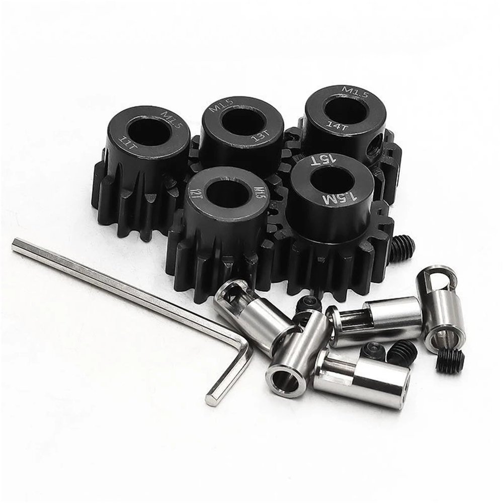 RC Car Replacement For Traxxas For X-MAXX For Xrt 5pcs 1.5M Steel Motor Gear 0.8mm 0.5mm 11T 14T 15T 16T 21T 26T 28T 30T RC Car Upgrade Parts Accessories(11T-15T)