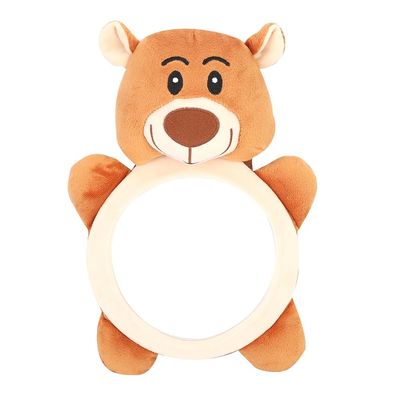 Baby Car Mirror Backseat Safety Rearview Mirror Soft Plush Cute Animal Shape Toy for Infant Toddler Car Safety View 35 x 23 5cm (brown bear mirror)