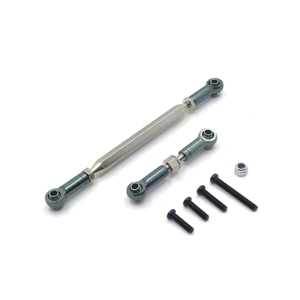 RC Toys Spare Parts For Mang Niu D90 D91 D96 For MN98 99S V1 Remote Control Car Parts Metal Upgrade Steering Gear Pull Rod(Dark Grey)