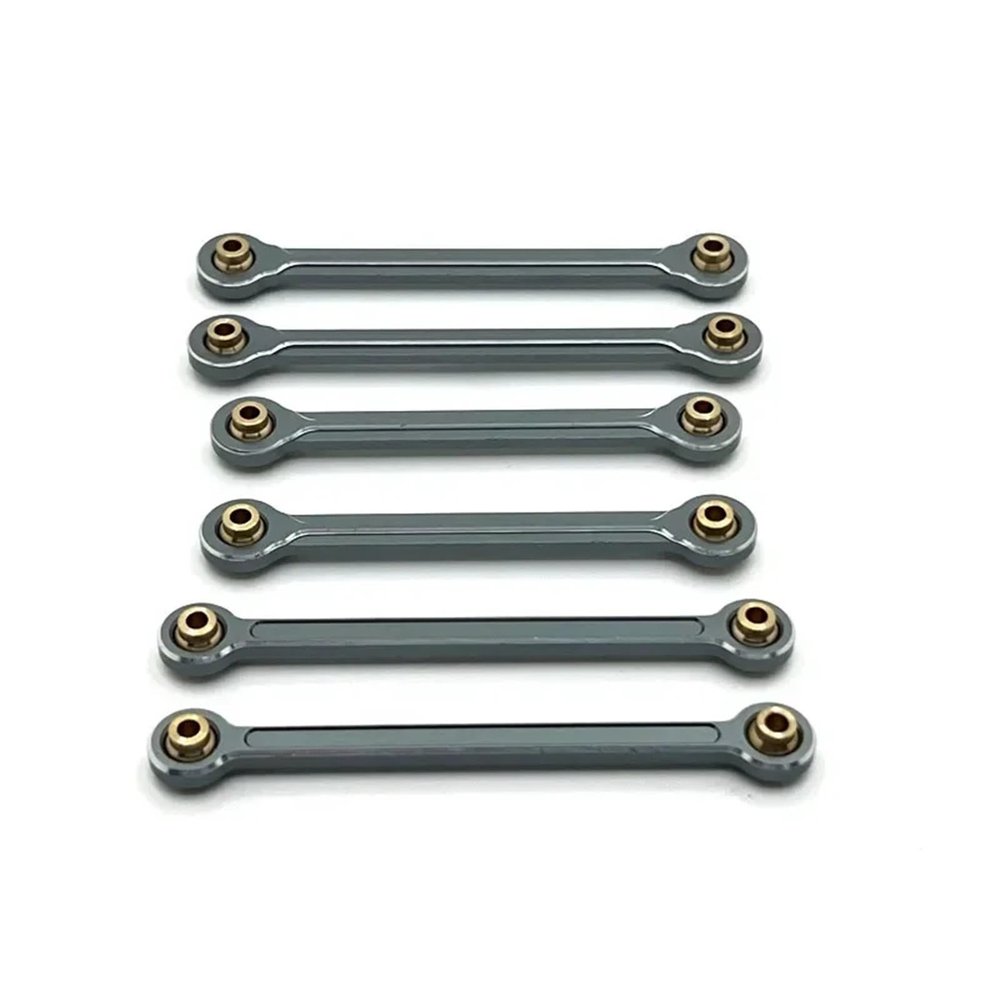 RC Models Parts For MJX 10208 Metal Turnbuckles Pull Rod Link Rod Stee Rod Set 1/10 RC Car Upgrade Parts Accessories(Gray)