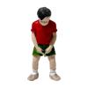 1/64 People Figure Mini Architectural Figurine Resin Role Play Tiny People Model for Train Station Layout Desktop Decoration, red Shirt boy view 1