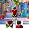 1/64 People Figure Mini Architectural Figurine Resin Role Play Tiny People Model for Train Station Layout Desktop Decoration, red Shirt boy view 2