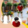 1/64 People Figure Mini Architectural Figurine Resin Role Play Tiny People Model for Train Station Layout Desktop Decoration, red Shirt boy view 3
