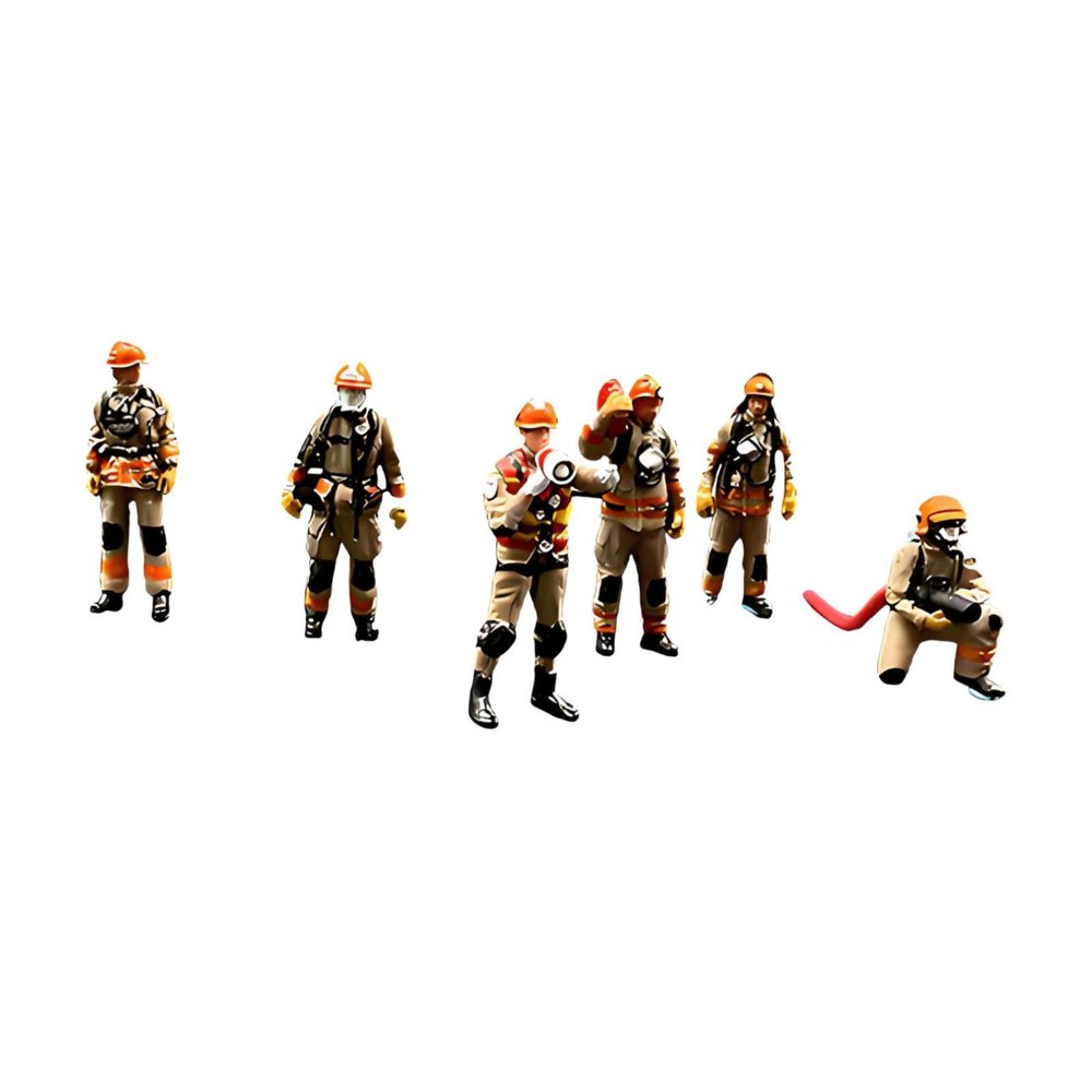1/64 Firefighter Figures Realistic Diorama Action Figures Tiny People Model for Photography Props Micro Landscapes Diorama, Style C