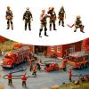 1/64 Firefighter Figures Realistic Diorama Action Figures Tiny People Model for Photography Props Micro Landscapes Diorama, Style C view 2
